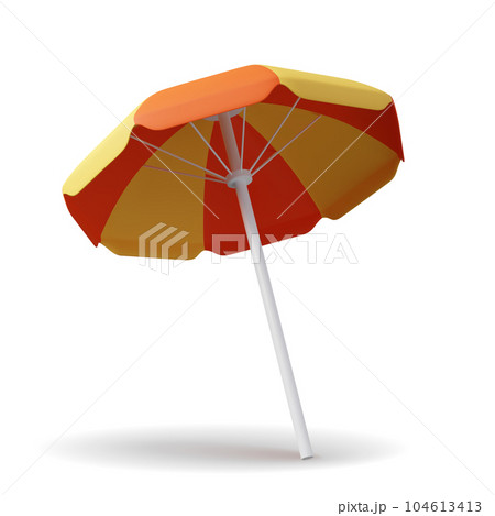 Realistic detailed 3d summer sun umbrella for beach and pool. 104613413