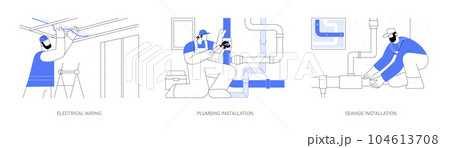 House utility infrastructure abstract concept vector illustrations. House utility infrastructure abstract concept vector illustrations. 104613708