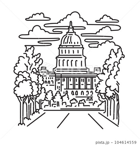 US Capitol Building in Washington DC USA Monoline Art 104614559