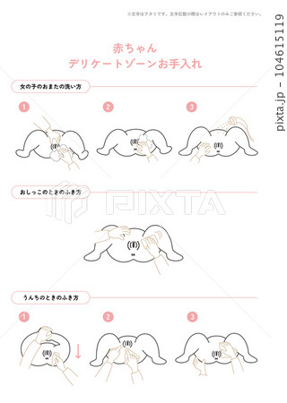 赤ちゃんケア:おまた 女の子 赤ちゃんケア:おまた 女の子 104615119