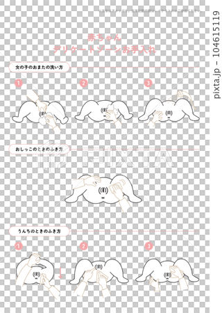 赤ちゃんケア:おまた 女の子 赤ちゃんケア:おまた 女の子 104615119