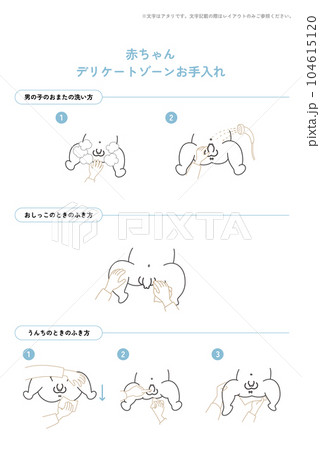 赤ちゃんケア：おまた 男の子 104615120