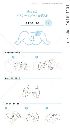 赤ちゃんケア：おまた 男の子 104615131