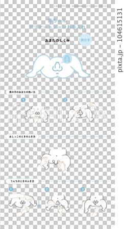 赤ちゃんケア：おまた 男の子 104615131