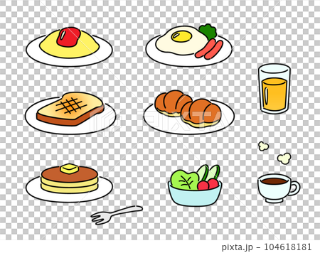 Breakfast illustration set Western food 104618181