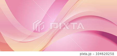 Pastel pink yellow blurred smooth waves abstract background 104620258