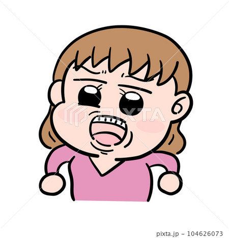 嫌な顔をしてる女の子 104626073