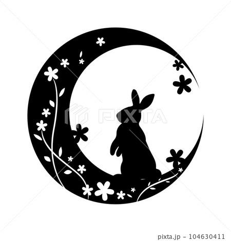 Magic moon phase rabbit, Mystical rabbit, moon...のイラスト素材 ...