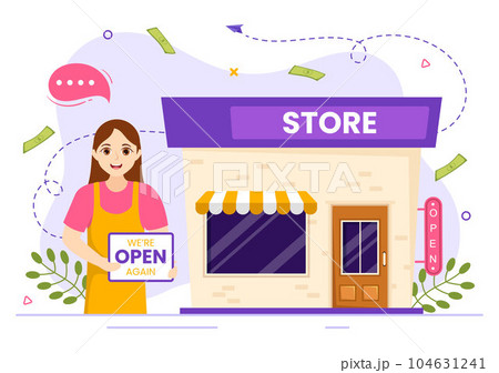Small Business Loan Vector Illustration with Store Support Protection and Growth to Develop in Flat Cartoon Hand Drawn Background Templates 104631241