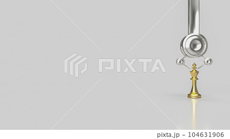 The robot arm and chess for technology or Business concept 3d rendering 104631906