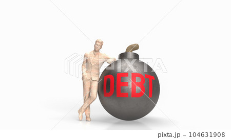 The man and debt bomb for business concept 3d rendering 104631908