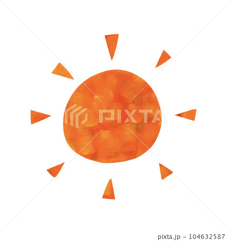 主線なし水彩手描き　晴れイラスト 104632587