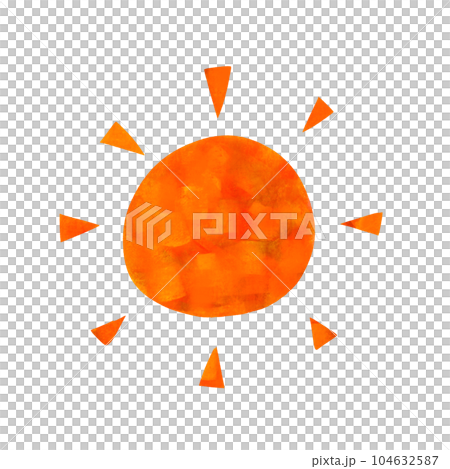 主線なし水彩手描き　晴れイラスト 104632587