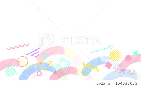 ビジネス　水彩風のカラフルなフレーム　イラスト背景 104635035