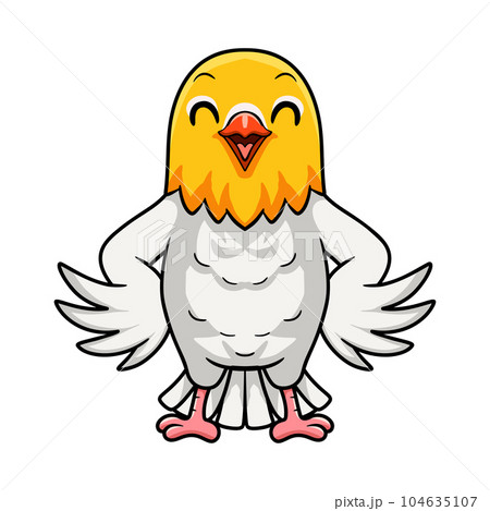 Cute opaline pale fallow lovebird cartoon 104635107