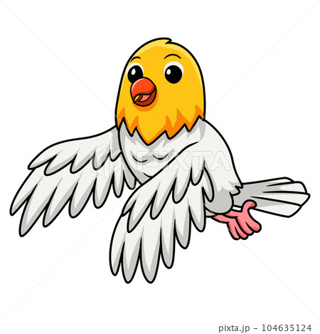 Cute opaline pale fallow lovebird cartoon flying 104635124