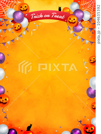 ハロウィン・ハロウィーン A4縦 (ポスター・フライヤー) テンプレートイラスト ハロウィン・ハロウィーン A4縦 (ポスター・フライヤー) テンプレートイラスト 104635392