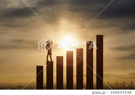 Concept of career prospects and profits in business. 104635436