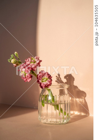 Beautiful abstract background with flowers and vases. 104635505