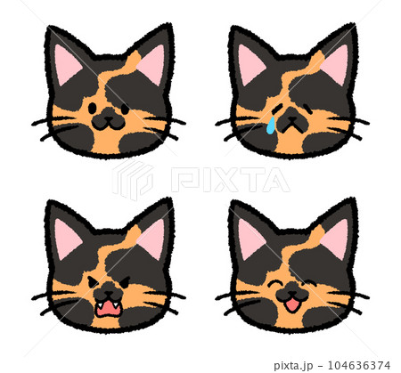 サビ猫の表情セット 104636374
