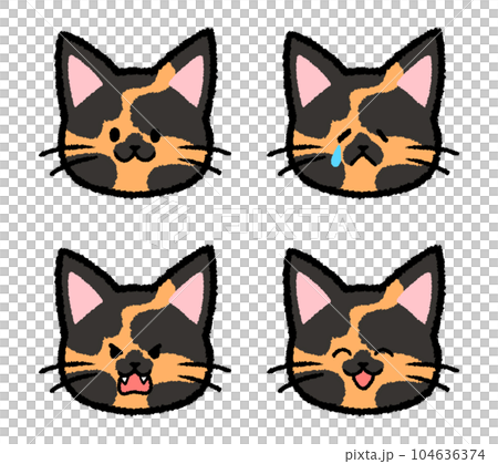 サビ猫の表情セット 104636374