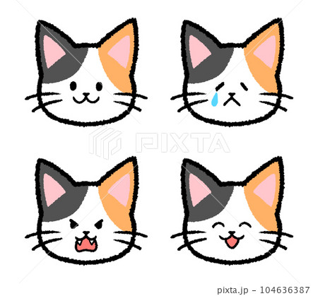 三毛猫の表情セット 104636387