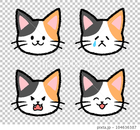 三毛猫の表情セット 104636387