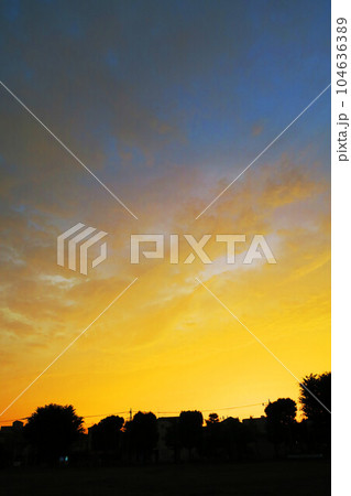 夕焼け空の風景(埼玉県川口市付近) 夕焼け空の風景(埼玉県川口市付近) 104636389