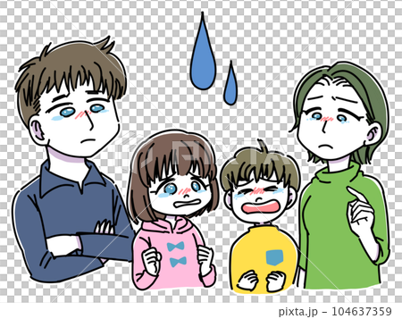 一家四口「悲傷」的各種表情 104637359