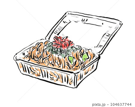 夏祭り屋台の定番　ソースの香りがたまらない焼きそば 104637744