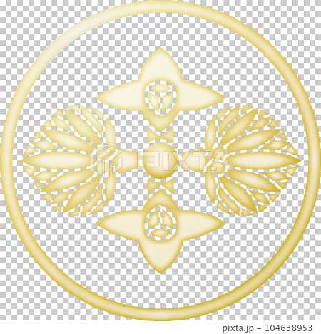 家紋 糸輪に花葵菱【金色】 家紋 糸輪に花葵菱【金色】 104638953