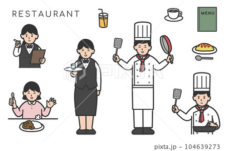 レストランのイラストセット 104639273