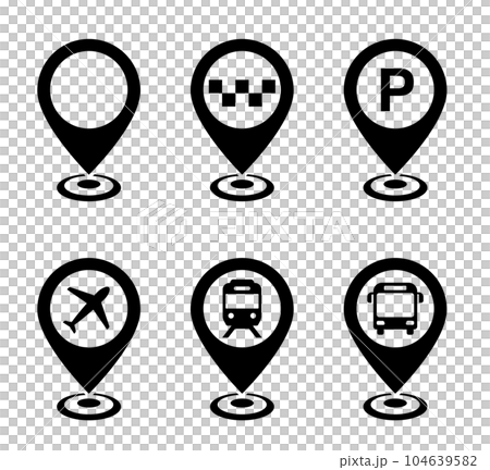 Map pointers and vehicle icons 104639582