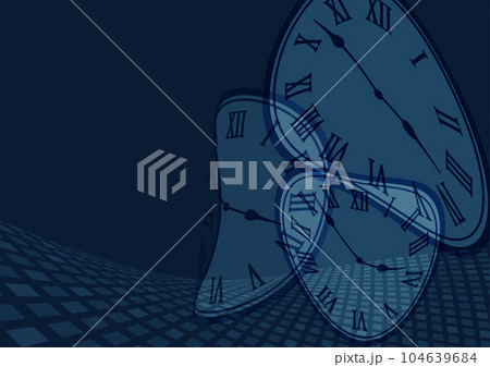 歪んだ時計イメージ背景	 104639684