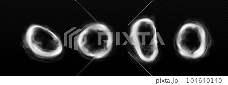 Smoke ring cloud vector steam round cloud effect 104640140