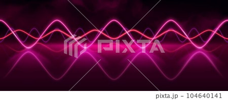 Pink neon audio sound voice wave pulse light. 104640141