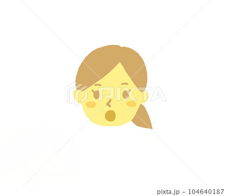 驚く　女性　顔　表情　イラスト 104640187