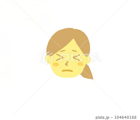 困る　女性　顔　表情　イラスト 104640188