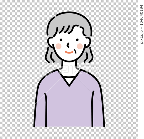Illustration of a smiling senior woman 104640194