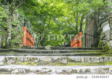 京都大原　三千院　律川に架かる未明橋（茅穂橋） 104640647