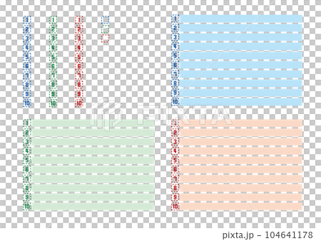 1から10までの数字の見出しの飾り 1から10までの数字の見出しの飾り 104641178