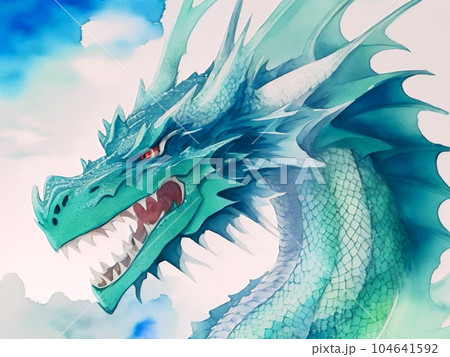 水彩画風の龍のイラスト素材 [104641592] - PIXTA