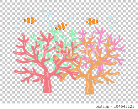 Clownfish and coral reef illustration Clownfish and coral reef illustration 104643123