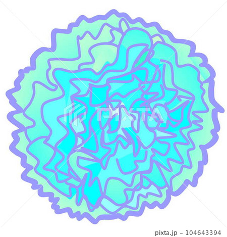 お花紙で作った花のイラスト　水色　縁取り濃色 104643394