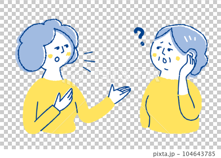 耳が聞こえ難い老人 104643785