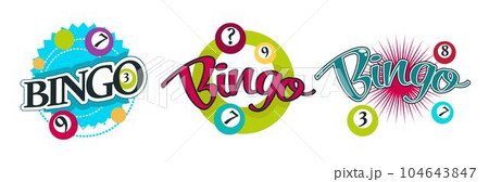 Lotto and bingo, luck and winning gambling vector Lotto and bingo, luck and winning gambling vector 104643847