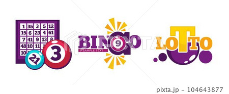 Bingo and lotto, gambling and playing games vector Bingo and lotto, gambling and playing games vector 104643877
