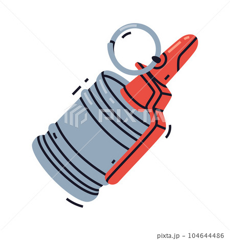 Grenade as Explosive Weapon Thrown by Hand Vector Illustration 104644486