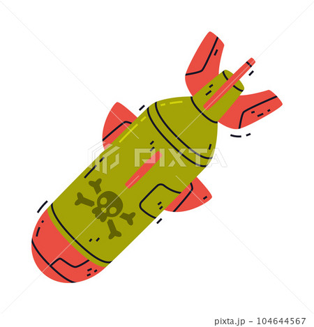 Military Air Bomb as Explosive and Reactive Weapon Vector Illustration 104644567