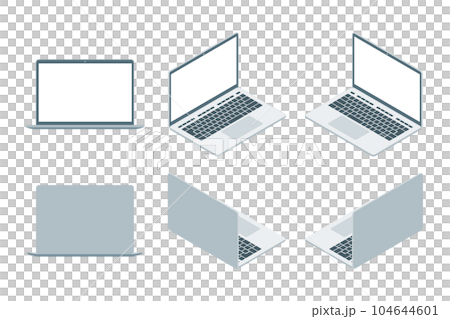 Laptop illustration icon set drawn by isometric projection Laptop illustration icon set drawn by isometric projection 104644601